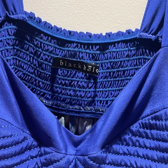 Black Halo mini dress, blue and multi colour, size medium - Picture 4 of 5